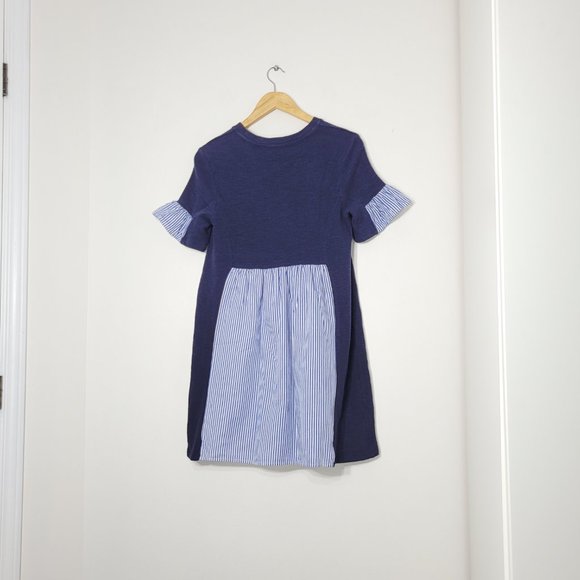 English Factory Womens Blue & White Striped Short Sleeve Crew Neck Mini Dress XS - Picture 2 of 9